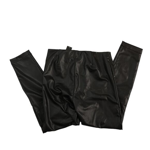 Banana Republic Black Vegan Leather Pants leggings Size medium NWT - Picture 4 of 4